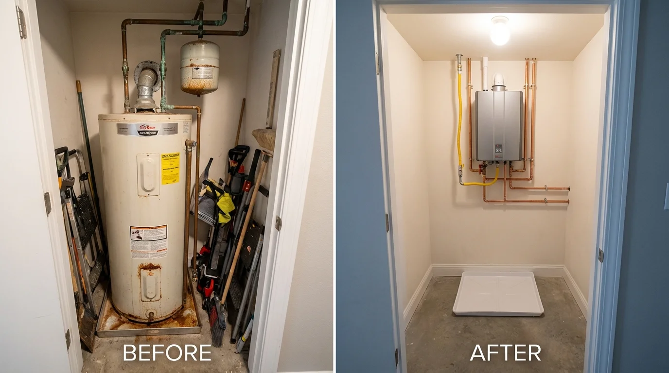 Tank water heater versus wall-mounted tankless unit comparison for Leadville, CO homeowners