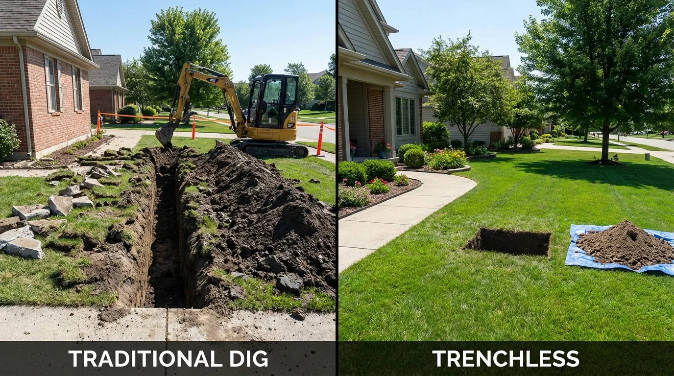 Trenchless sewer repair with minimal yard damage versus traditional excavation in Leadville, CO